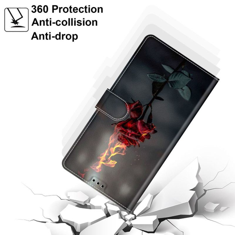 Kožený Kryt Samsung Galaxy S24 Ultra 5g Ohnivě Růžová S Popruhem