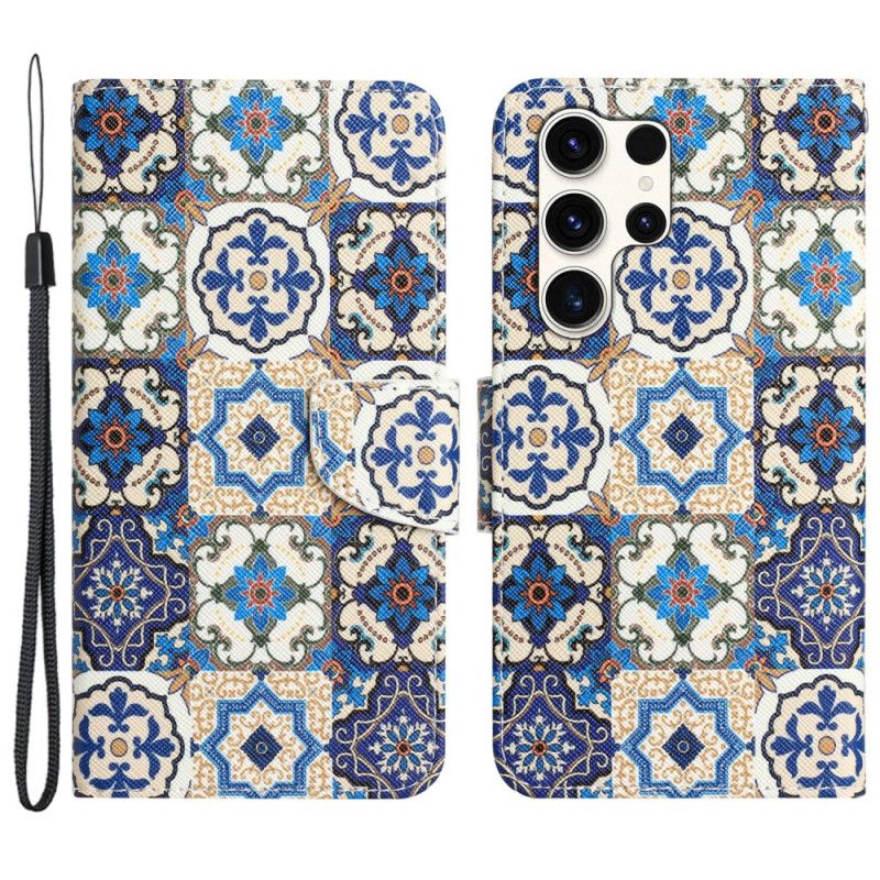 Peněženková Pouzdra Samsung Galaxy S24 Ultra 5g Kryty Na Mobil Retro Totem S Popruhem