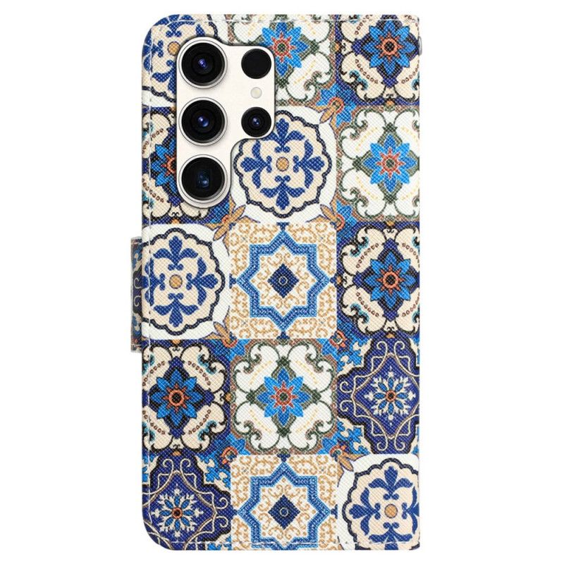 Peněženková Pouzdra Samsung Galaxy S24 Ultra 5g Kryty Na Mobil Retro Totem S Popruhem