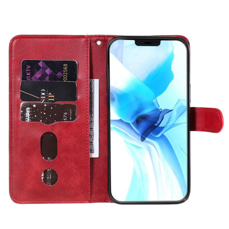 Flipové Pouzdro Na iPhone 12 Pro Max Kapsa Na Zip S Koženým Efektem