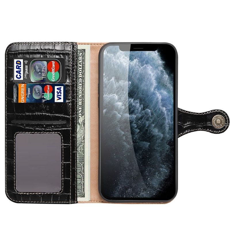 Flipové Pouzdro Na iPhone 12 Pro Max Kůže Croc Look