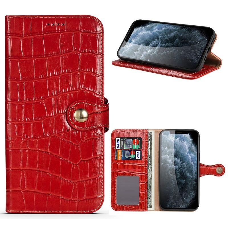 Flipové Pouzdro Na iPhone 12 Pro Max Kůže Croc Look