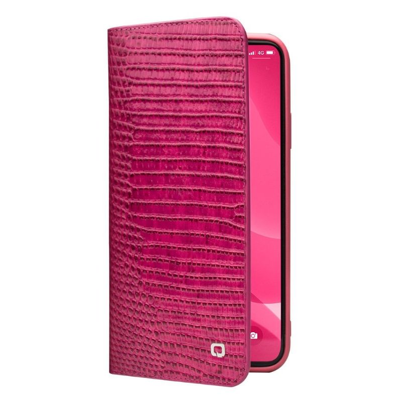 Flipové Pouzdro Na iPhone 12 Pro Max Pravá Kůže S Efektem Croc