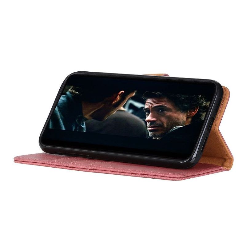 Kožené Pouzdro Na iPhone 12 Pro Max Držák Na Karty Z Umělé Kůže Khazneh - Růžový