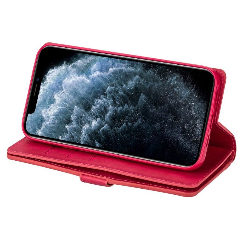 Kožené Pouzdro Na iPhone 12 Pro Max Na Lana Držák Karet Z Umělé Kůže