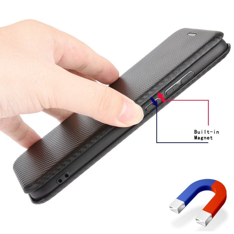 Kožené Pouzdro Na iPhone 12 Pro Max Umělá Kůže Ve Stylu Uhlíkových Vláken