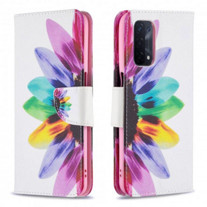 Flipové Pouzdro Na Oppo A54 5G / A74 5G Akvarel Květina
