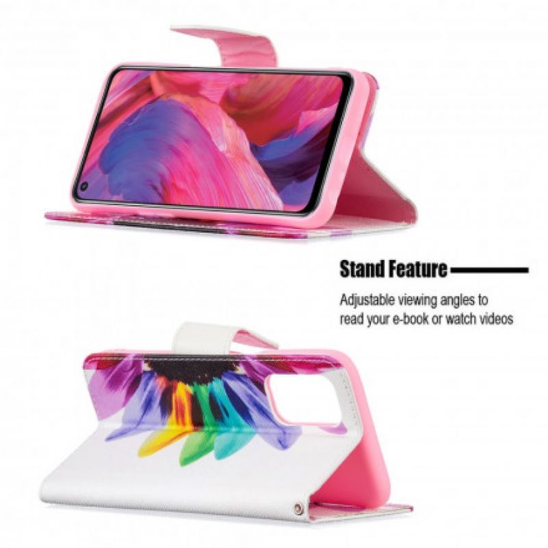 Flipové Pouzdro Na Oppo A54 5G / A74 5G Akvarel Květina