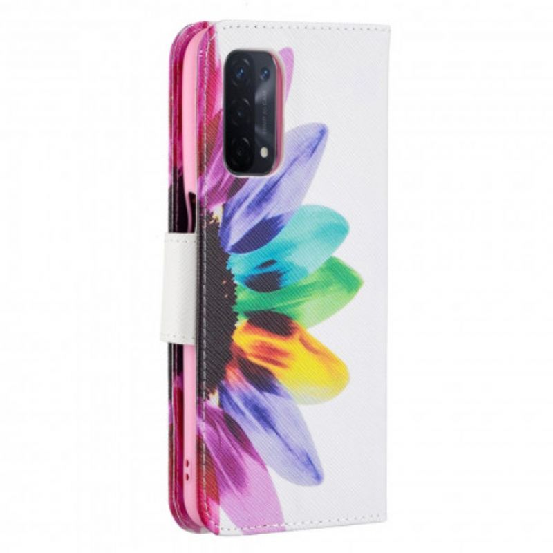 Flipové Pouzdro Na Oppo A54 5G / A74 5G Akvarel Květina