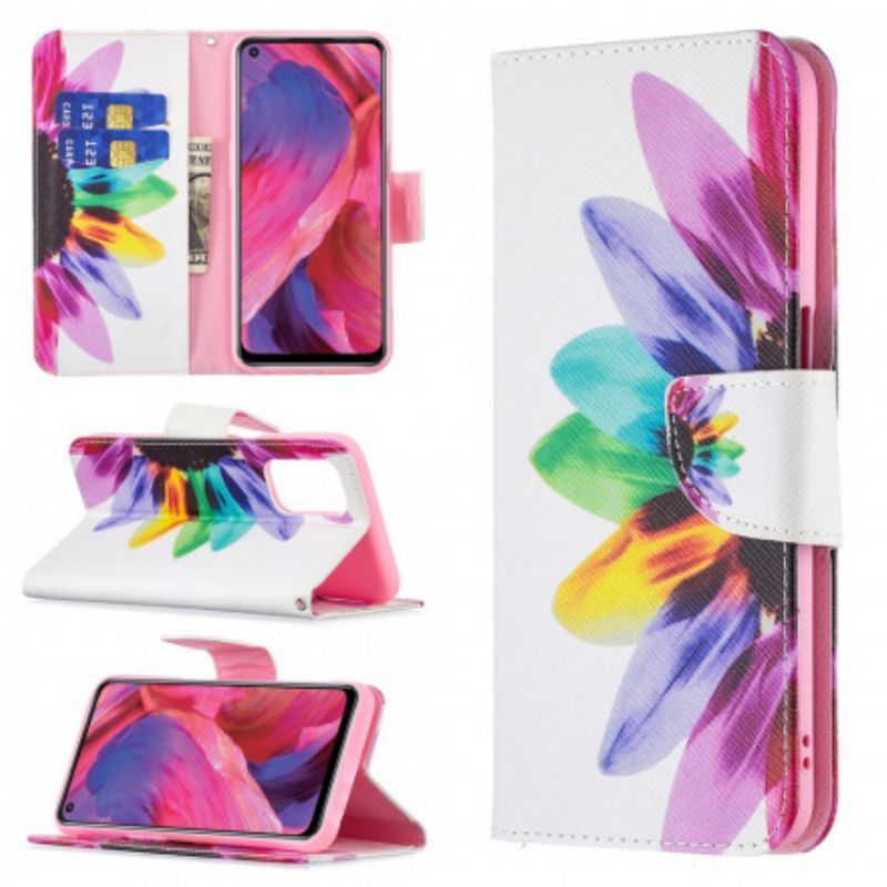Flipové Pouzdro Na Oppo A54 5G / A74 5G Akvarel Květina