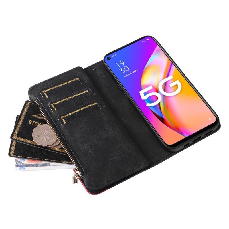 Flipové Pouzdro Na Oppo A54 5G / A74 5G Dvoubarevná S Peněženkou Na Mince