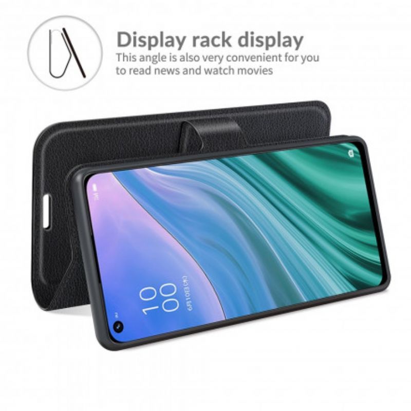 Flipové Pouzdro Na Oppo A54 5G / A74 5G Klasická Umělá Kůže Z Liči