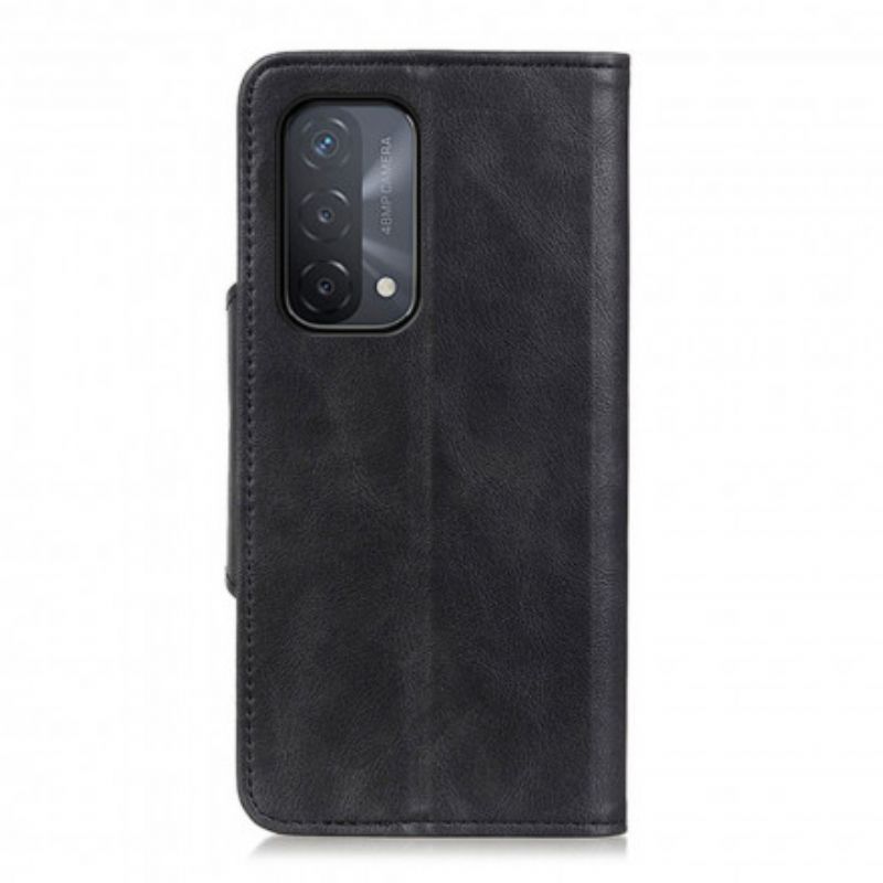 Flipové Pouzdro Na Oppo A54 5G / A74 5G Knoflíček Z Umělé Kůže