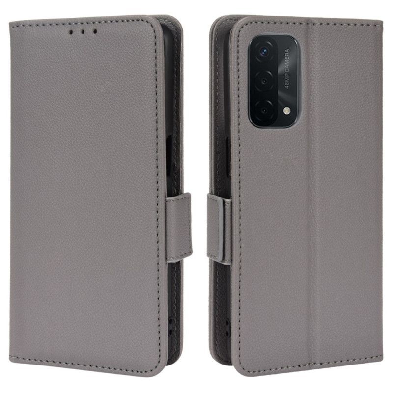 Flipové Pouzdro Na Oppo A54 5G / A74 5G Kožená Dvojitá Spona Litchi