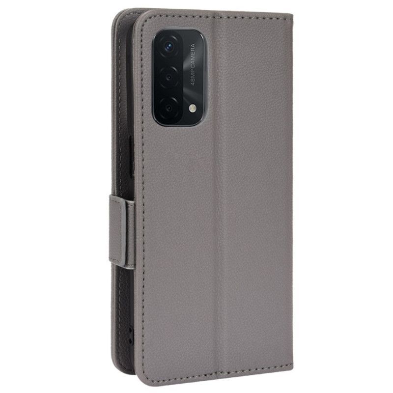 Flipové Pouzdro Na Oppo A54 5G / A74 5G Kožená Dvojitá Spona Litchi