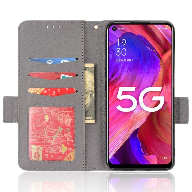 Flipové Pouzdro Na Oppo A54 5G / A74 5G Kožená Dvojitá Spona Litchi
