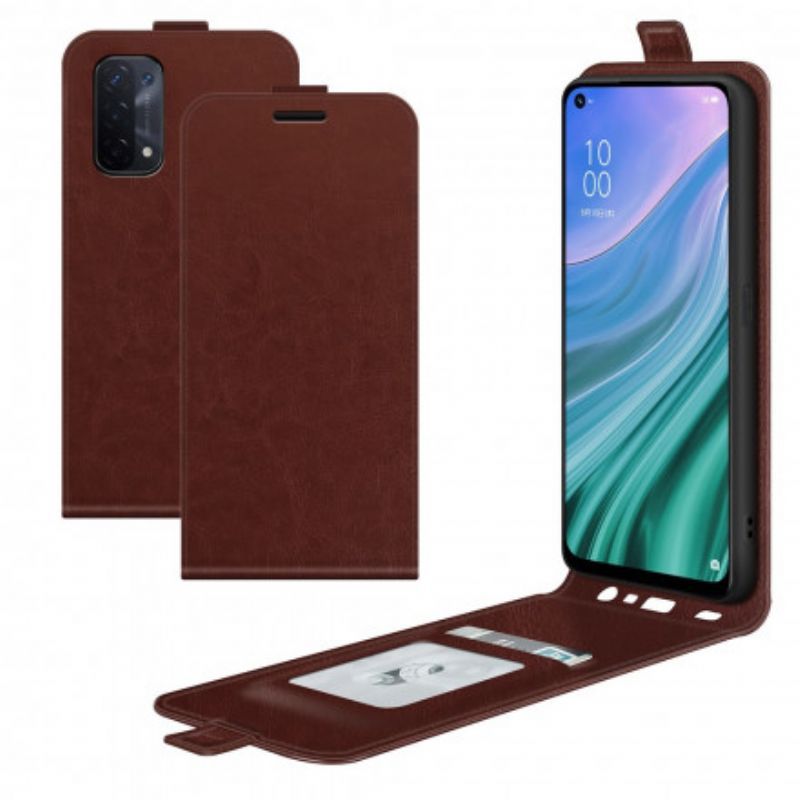 Flipové Pouzdro Na Oppo A54 5G / A74 5G Kožené Pouzdro Svislá Klopa S Koženým Efektem