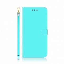 Flipové Pouzdro Na Oppo A54 5G / A74 5G Kryt Na Zrcadlo Z Umělé Kůže