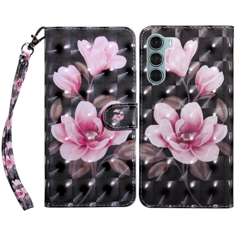 Flipové Pouzdro Na Oppo A54 5G / A74 5G Květiny Se Šňůrkou