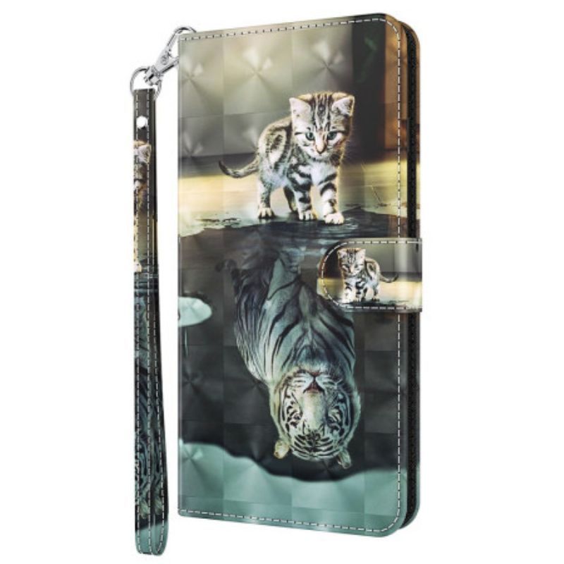 Flipové Pouzdro Na Oppo A54 5G / A74 5G Na Lana Strappy Kitten Dream