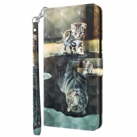Flipové Pouzdro Na Oppo A54 5G / A74 5G Na Lana Strappy Kitten Dream