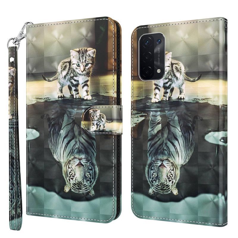 Flipové Pouzdro Na Oppo A54 5G / A74 5G Na Lana Strappy Kitten Dream