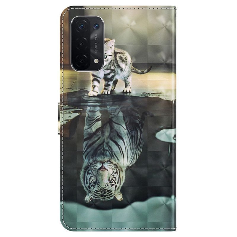 Flipové Pouzdro Na Oppo A54 5G / A74 5G Na Lana Strappy Kitten Dream