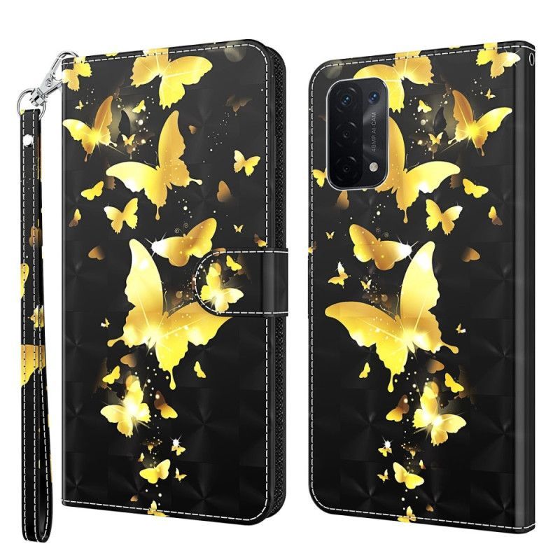 Flipové Pouzdro Na Oppo A54 5G / A74 5G Na Lana Tanga Butterflies