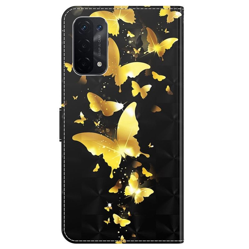 Flipové Pouzdro Na Oppo A54 5G / A74 5G Na Lana Tanga Butterflies