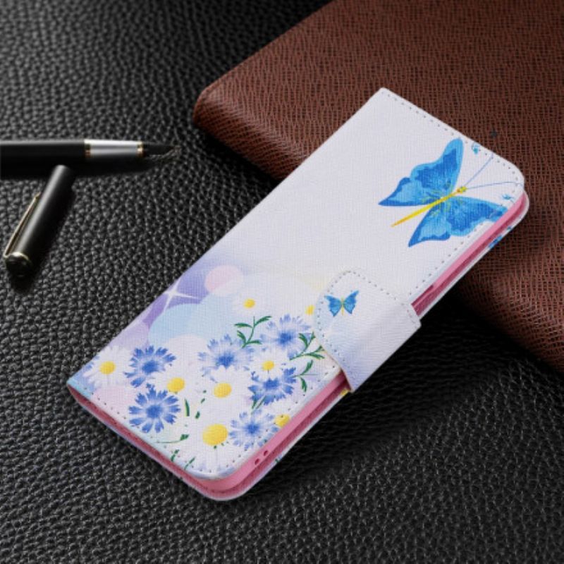 Flipové Pouzdro Na Oppo A54 5G / A74 5G Malované Motýly A Květiny