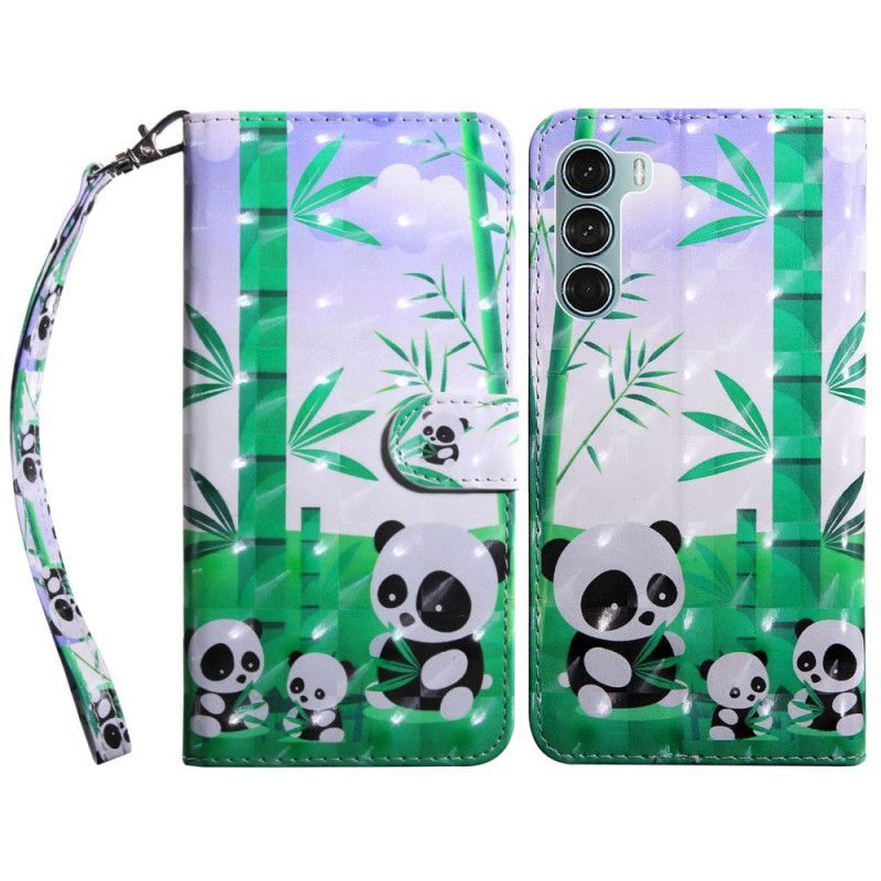 Flipové Pouzdro Na Oppo A54 5G / A74 5G Panda S Lanyardem