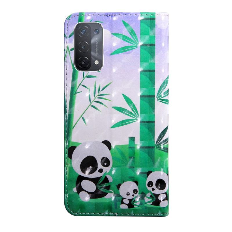 Flipové Pouzdro Na Oppo A54 5G / A74 5G Panda S Lanyardem