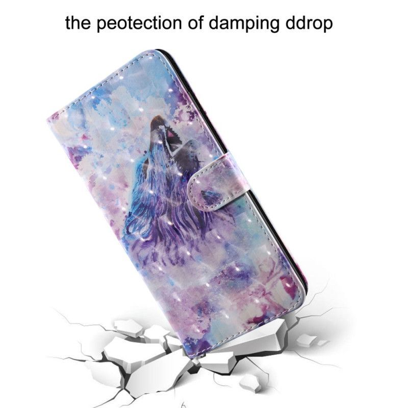 Flipové Pouzdro Na Oppo A54 5G / A74 5G Vlk S Lanyardem