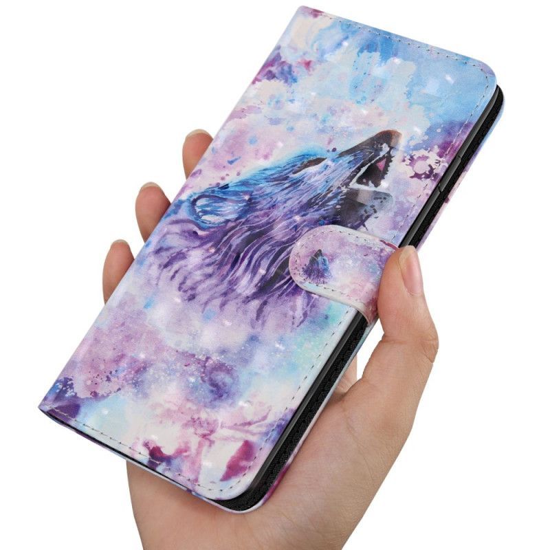 Flipové Pouzdro Na Oppo A54 5G / A74 5G Vlk S Lanyardem
