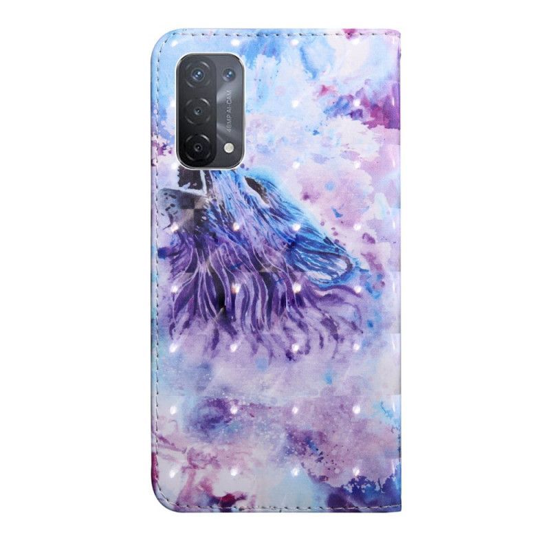 Flipové Pouzdro Na Oppo A54 5G / A74 5G Vlk S Lanyardem