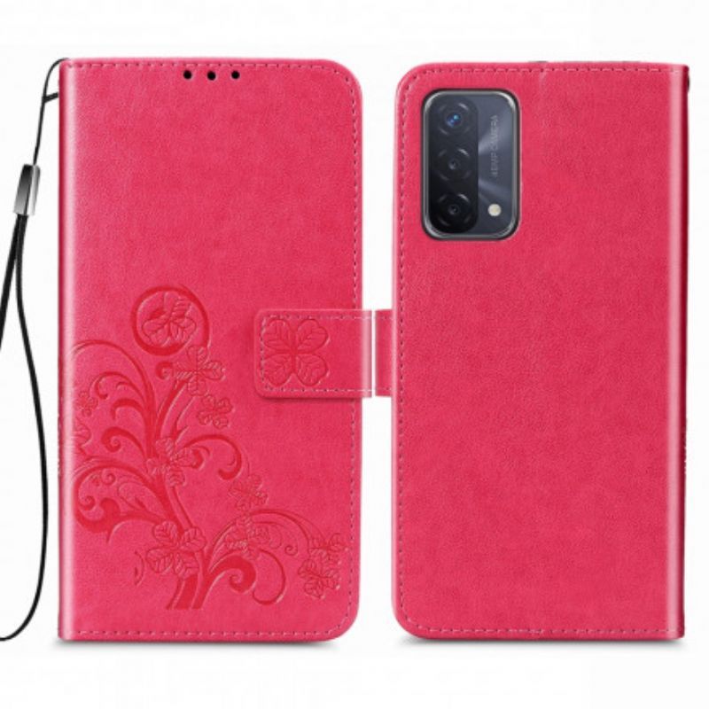 Flipové Pouzdro Na Oppo A54 5G / A74 5G Čtyř Lístek
