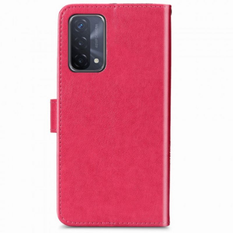 Flipové Pouzdro Na Oppo A54 5G / A74 5G Čtyř Lístek