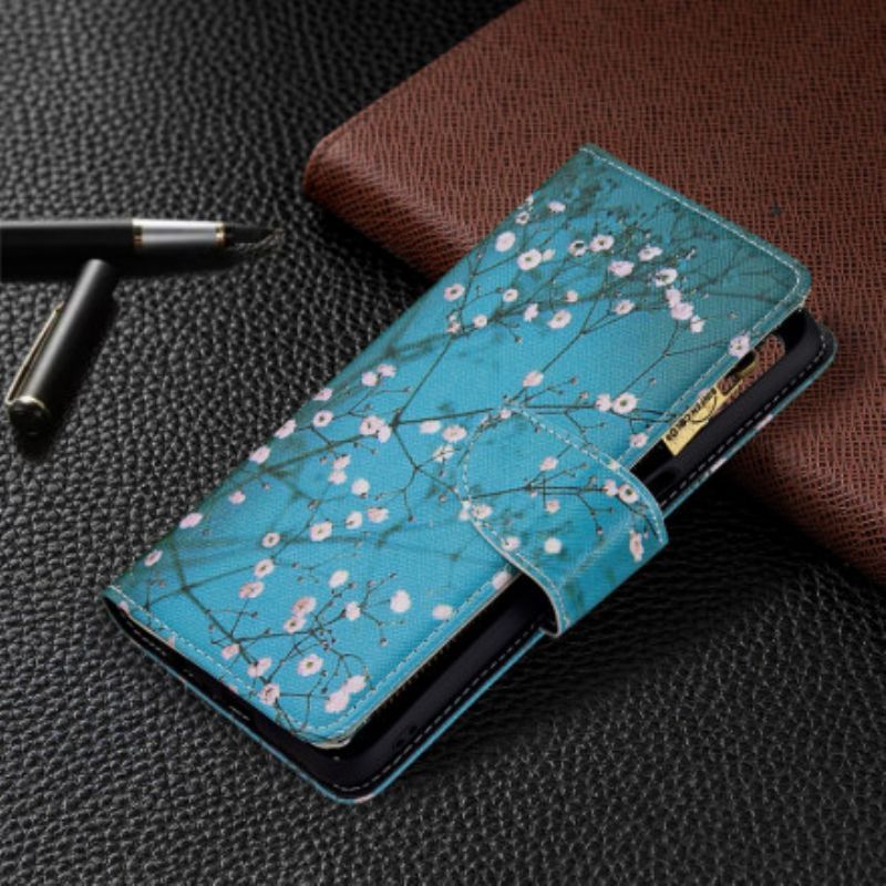 Kožené Pouzdro Na Oppo A54 5G / A74 5G Kapsa Na Stromeček Na Zip
