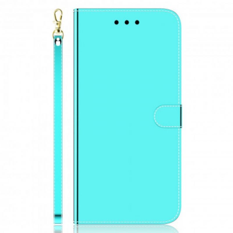 Kožené Pouzdro Na Oppo A54 5G / A74 5G Kryt Na Zrcadlo Z Umělé Kůže