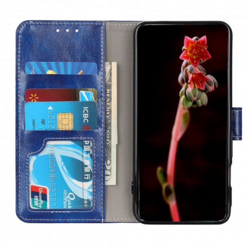 Kožené Pouzdro Na Oppo A54 5G / A74 5G Lesklé A Odhalené Švy
