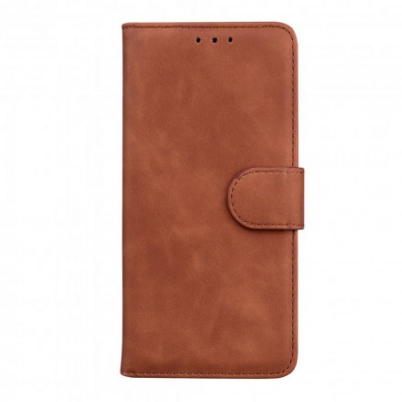 Kožené Pouzdro Na Oppo A54 5G / A74 5G Monochromatický Kožený Efekt