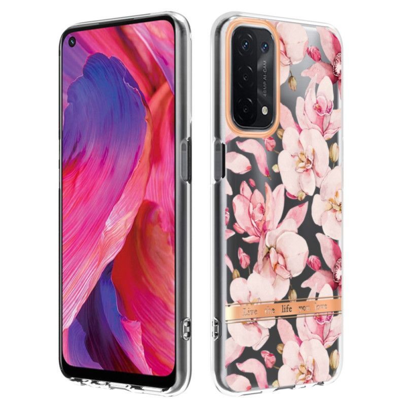 Kryt Na Oppo A54 5G / A74 5G Bezešvé Květinové