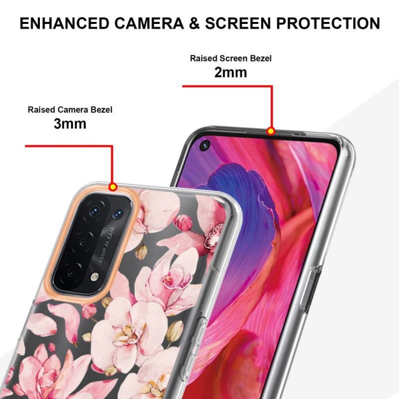 Kryt Na Oppo A54 5G / A74 5G Bezešvé Květinové