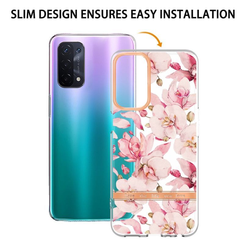 Kryt Na Oppo A54 5G / A74 5G Bezešvé Květinové