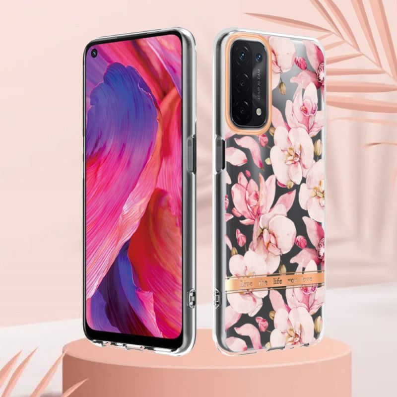 Kryt Na Oppo A54 5G / A74 5G Bezešvé Květinové