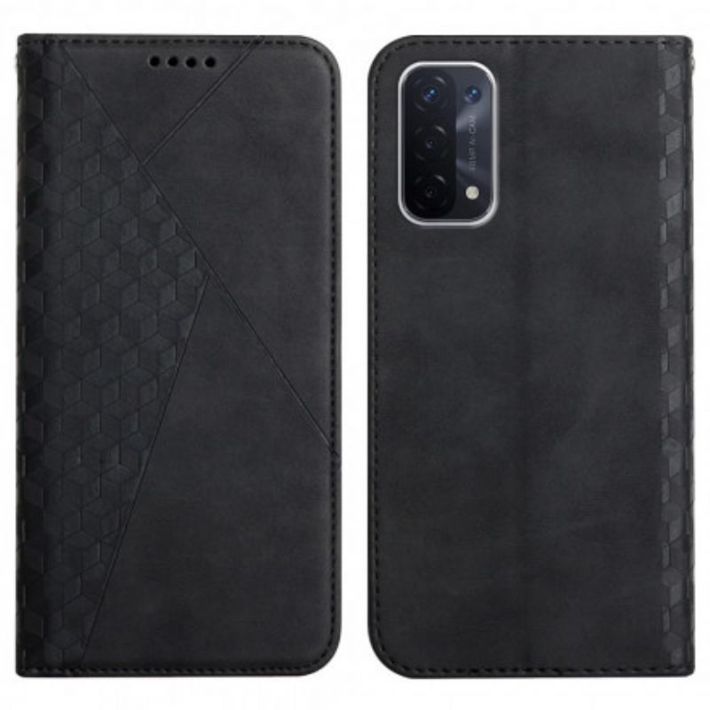 Kryty Na Mobil Na Oppo A54 5G / A74 5G Flipové Pouzdro Krychlový Styl Skin-touch