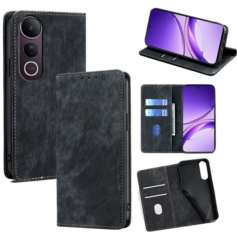 Kožené Pouzdro Folio Vivo V50 Lite 5g Blokující Rfid Semišový Efekt