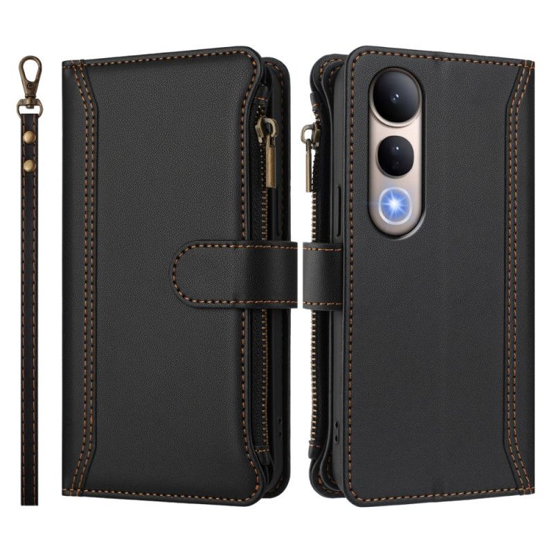 Kožený Kryt Vivo V50 Lite 5g Peněženka S 9 Sloty Na Karty