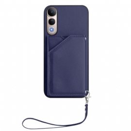 Kožený Kryt Vivo V50 Lite 5g Pouzdro Na Karty A Šňůrka Na Krk