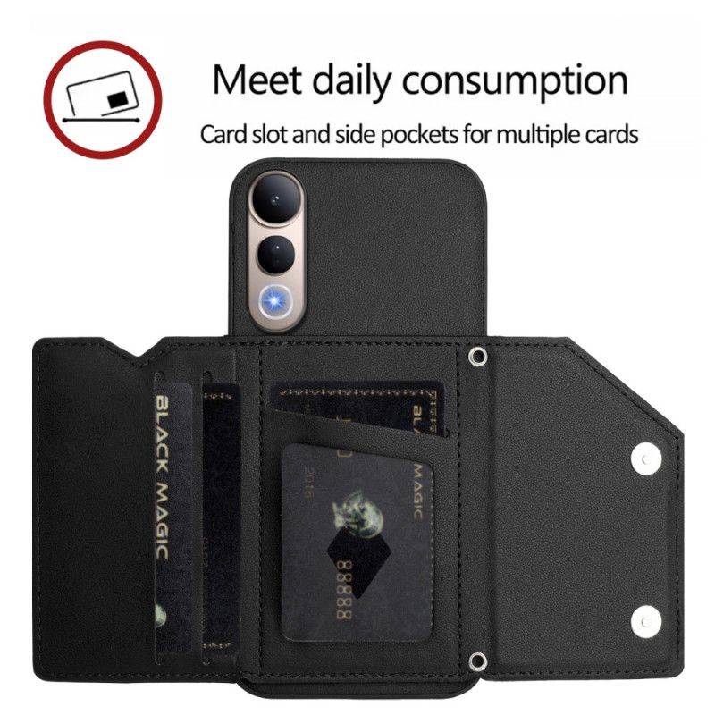 Kožený Kryt Vivo V50 Lite 5g Pouzdro Na Karty A Šňůrka Na Krk